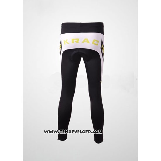 2010 Maillot Ciclismo Rock Racing Argent et Blanc Manches Longues et Cuissard